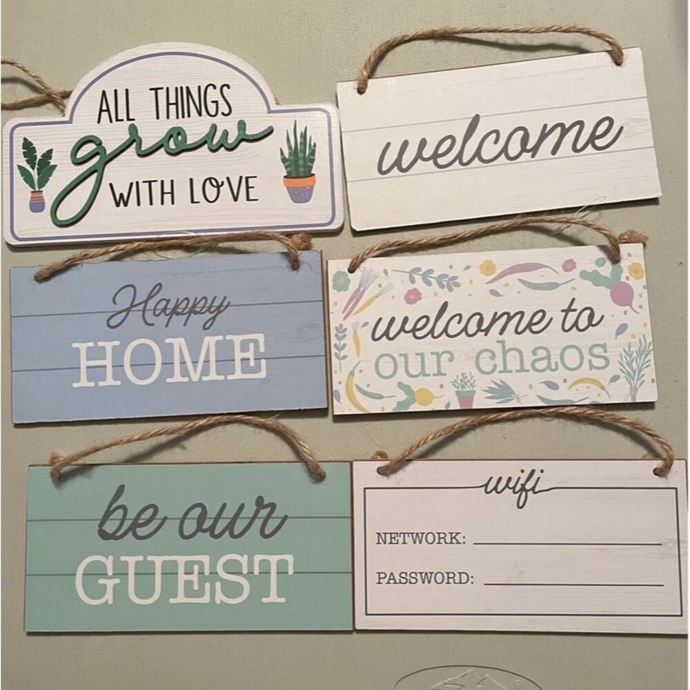 6 Hanging Home Decor signs
